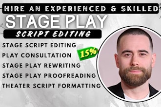 refine format edit stage play musical libretto theatre script and movie script