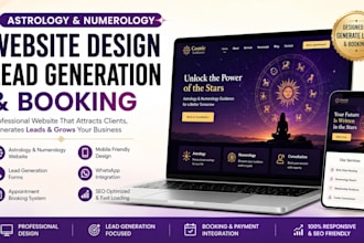 build astrology numerology website, lead generation, booking website