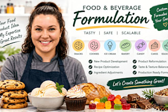 do food formulation, snack cookie ice cream bakery candy cake food seasoning