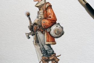 create a watercolor character art portrait
