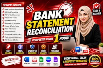 reconcile bank statement PDF to editable format