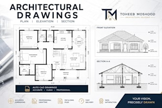 create professional architectural drawings, plans, elevations and sections