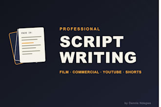 write an engaging film, commercial, or video script for you