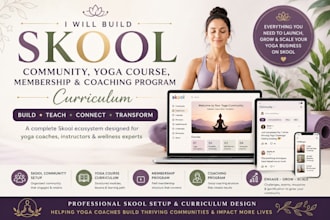 build skool community, yoga course, membership and coaching program curriculum