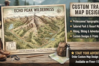 create a custom hiking trail map, park map, or outdoor adventure map