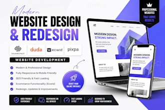 design modern squarespace duda ecwid pixpa website redesign website development