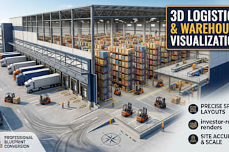 design 3d warehouse, industrial facility, and high bay storage visualization
