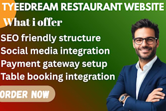 design a professional typedream restaurant website