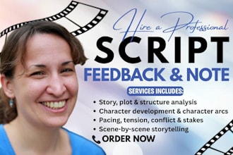 give detailed notes, script coverage, feedback, script analysis for screenplay