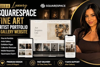 build a luxury squarespace fine art artist gallery portfolio exhibition website