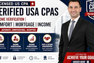 provide verified US CPA comfort letter, mortgage letter and income verification