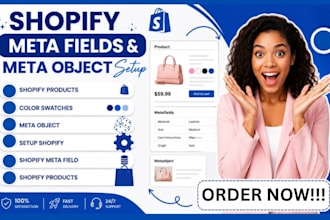 shopify metafields set up, shopify store customization and product setup