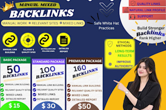 build manual high quality mixed backlinks for SEO