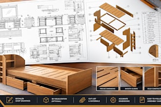 create detailed furniture plans, shop drawings and cut lists