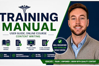 create training manual, instructional manual, workbook, training course content