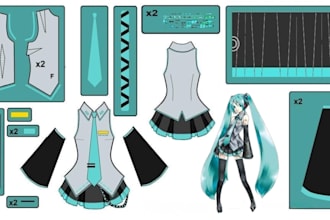 design custom cosplay sewing patterns, costume and PDF templates