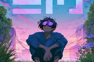 do an anime style album cover for youvc