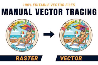 manual vector tracing, logo redraw, and image to vector