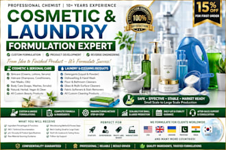 formulate cosmetics, skincare, haircare, laundry and cleaning products