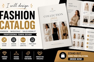 design fashion catalog wholesale brand lookbook sales booklet canva