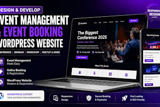 design event management event booking development conference wordpress website
