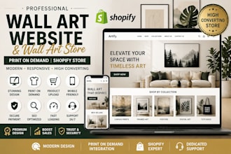 create wall art website shopify store print on demand