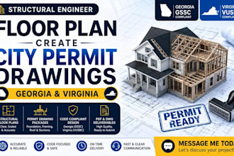 structural engineer floor plan create city permit drawings georgia virginia