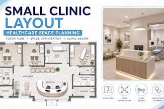 design small medical layout with functional healthcare, clinic space planning