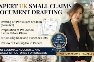 draft UK small claims court documents and particulars of claim