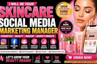 skincare social media marketing manager cosmetics beauty makeup shopify website