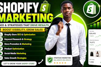 promote shopify store with marketing and SEO to boost organic traffic and sales