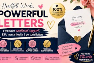 write professional emotional support esa letter mental health  personal letters