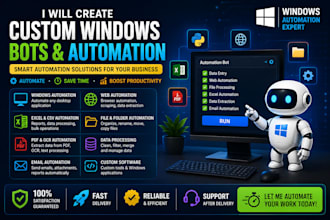 create custom windows bots, desktop automation and software bots
