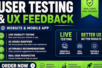 test your website or app and provide professional UX feedback