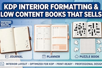 format kdp interior and design low content book journal planner puzzle
