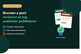 help you become peer reviewer in springer and elsevier for eb1a