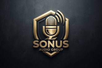 design a bold microphone logo for your brand