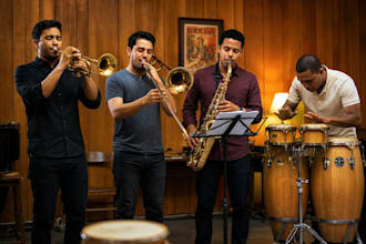 record live latin trumpet, trombone , saxophone and percussion for your song