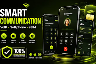 develop esim app, esim website, linphone app, video calling app, voip softphone