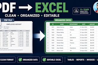 convert PDF to excel and organize your spreadsheet