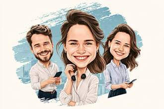 design a cartoon , mascot or cartoon caricature