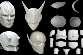 3d helmet mask 3d wearable armor parts cosplay model stl 3mf for 3d printing