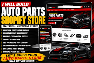 do automobile website design motor part shopify store design high ticket website