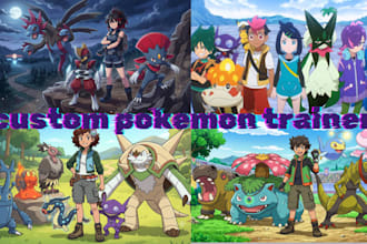draw pokémon trainer, pokémon or fakemon in anime style