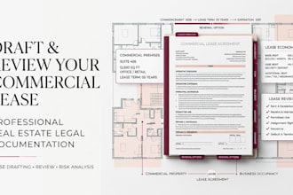 draft and review a professional commercial lease agreement