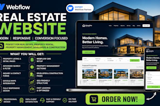 webflow realtor property developer rental listing management website