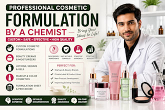 formulate cosmetics, beauty creams, lotions and make up products as a chemist