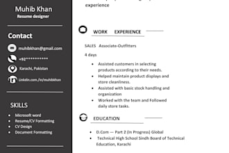 design a professional  cv or resume