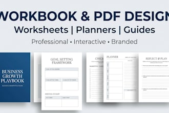 design a professional workbook, PDF guide, planner or worksheet