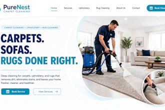 build wix carpet cleaning website, upholstery website, rug cleaning website